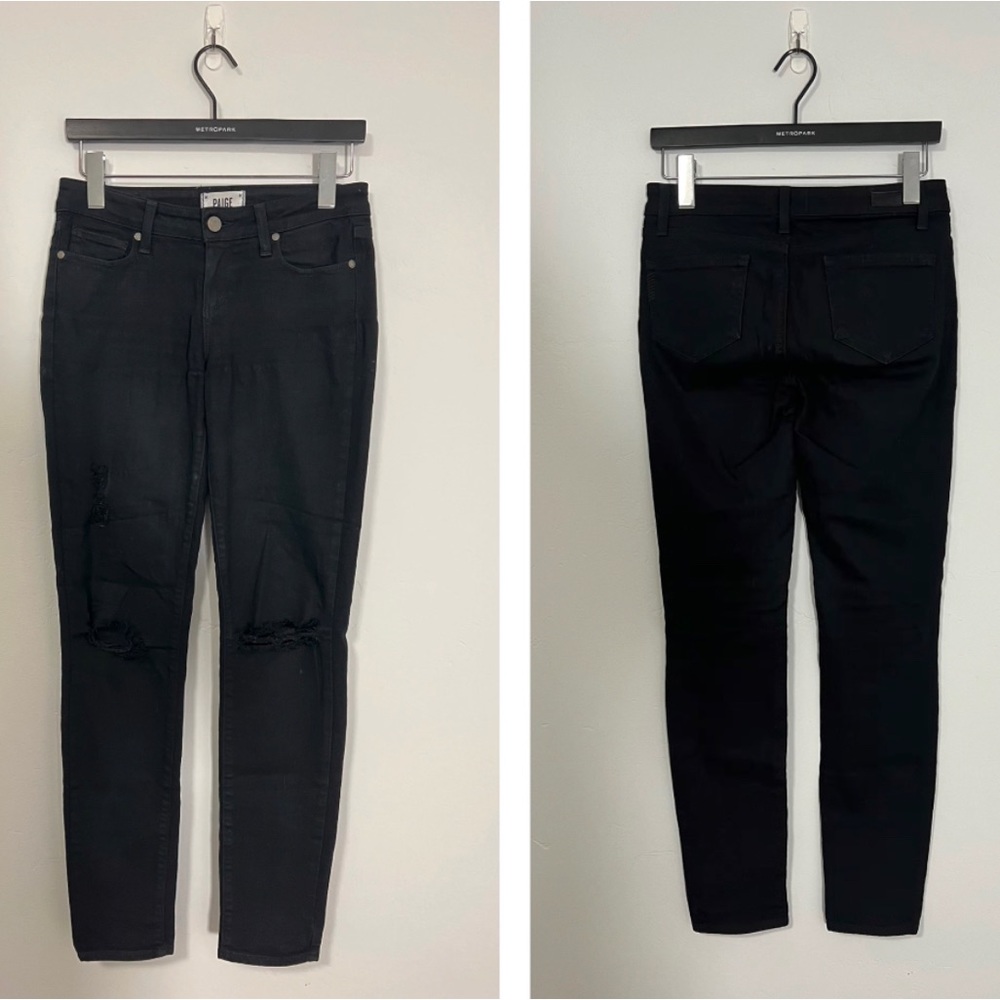 Paige | Fit: Skinny | Verdugo Ultra Skinny - Destroyed | Color: Black
